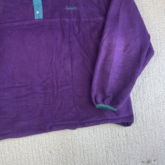 VTG Cabelas Sweater Mens Large Retro Purple Fleece Snap (Synchilla style) Read - Picture 5 of 16
